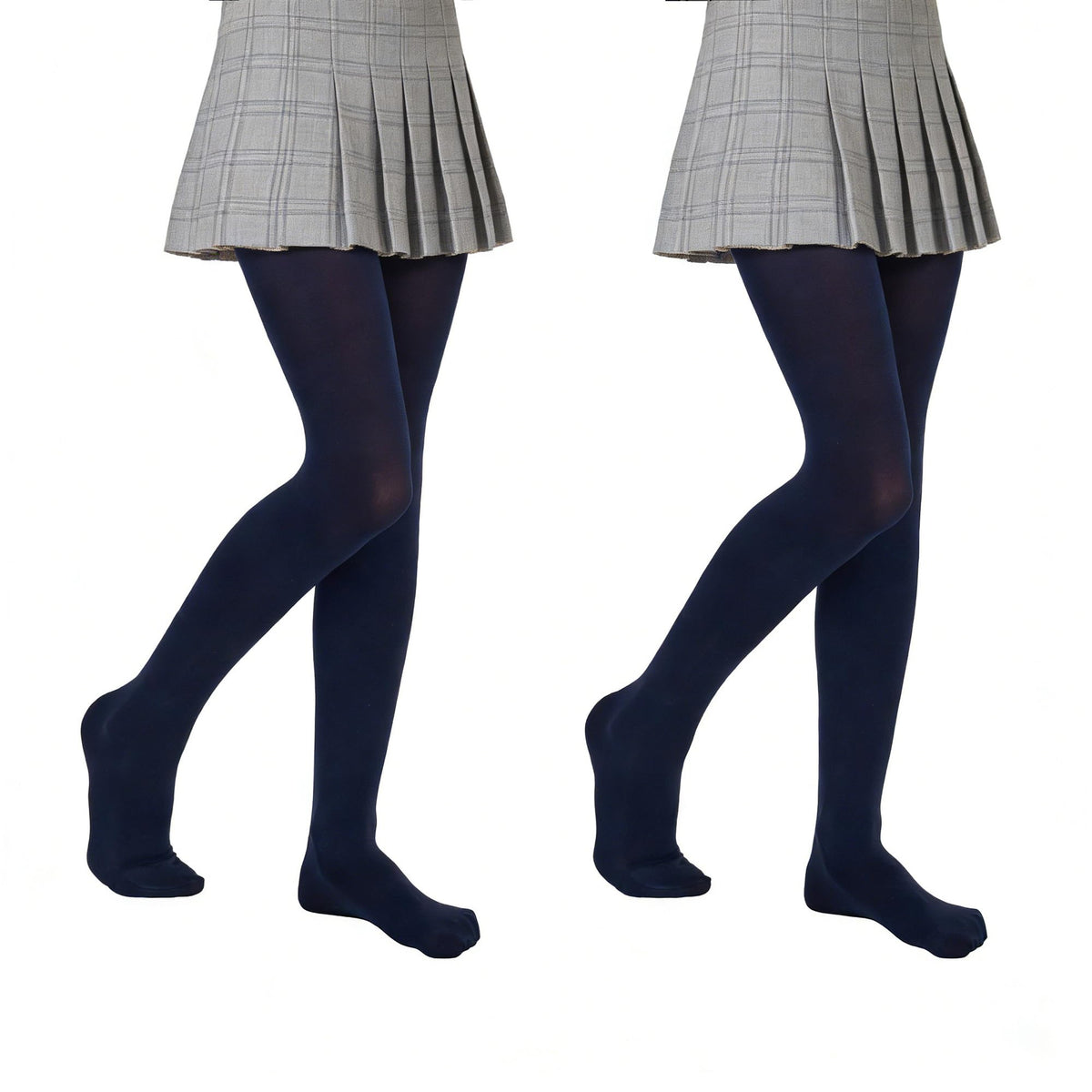 Girls Soft Semi-Opaque Tights 70D, 2 Pcs Children's Fall Stockings for Ages 4-10, Perfect for School Uniform Pair
