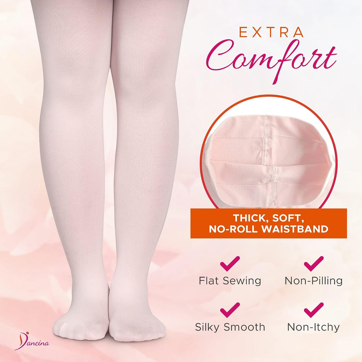 Dancina Girls Ballet Dance Tights Footed, Toddler to Teen Ages 2-14