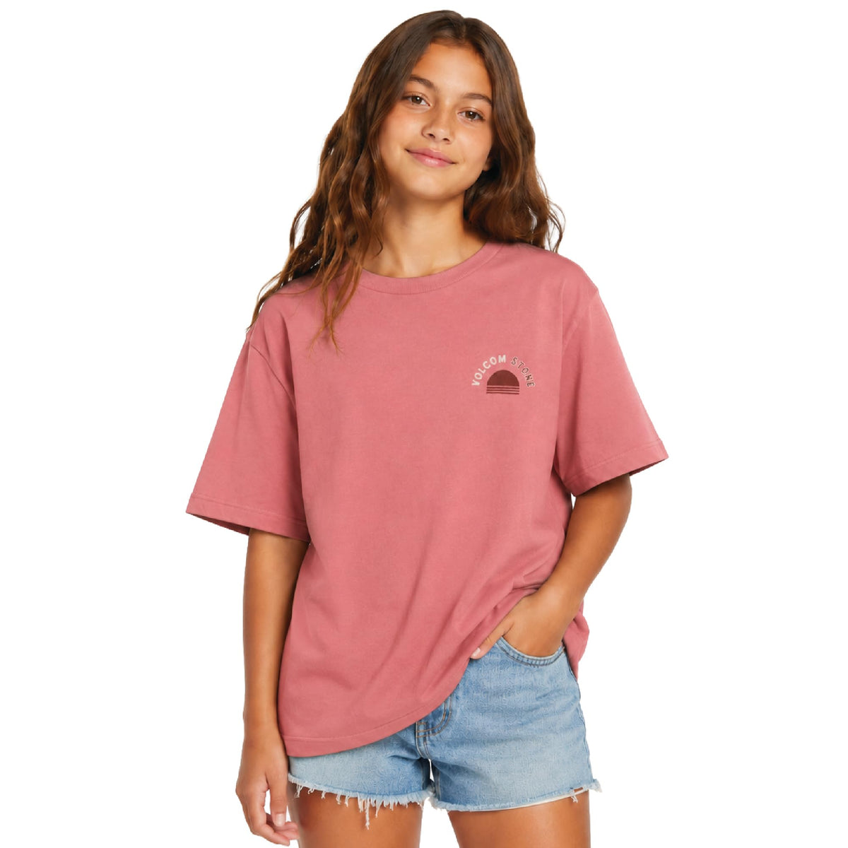 Volcom Girls Crewneck Graphic Tee, Short Sleeve Casual Top