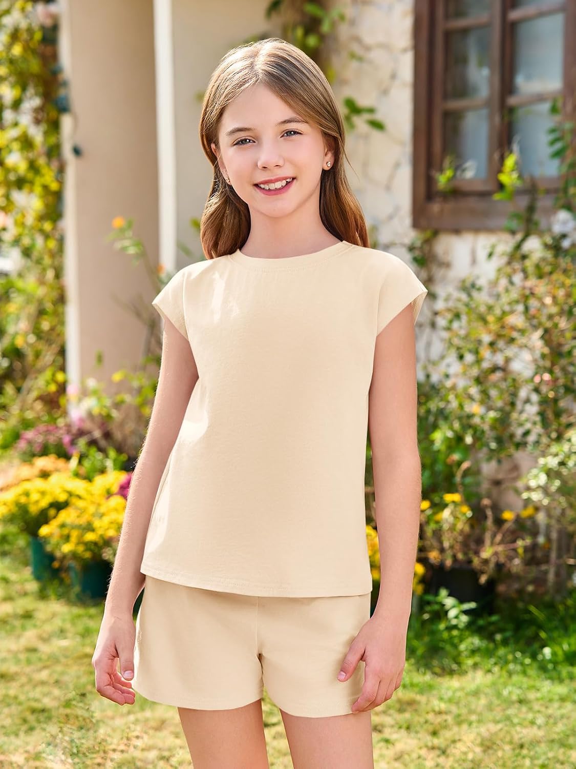 Haloumoning Girls 2 Piece Outfits Summer Casual Lounge Set Clothing Sets