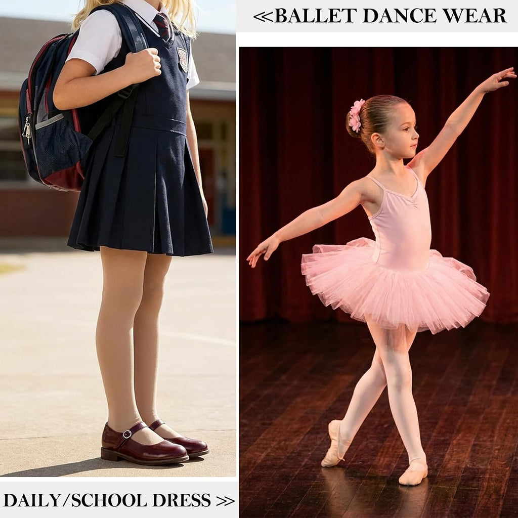 Janmercy 8 Pair Girls Ballet Tights Convertible Leggings