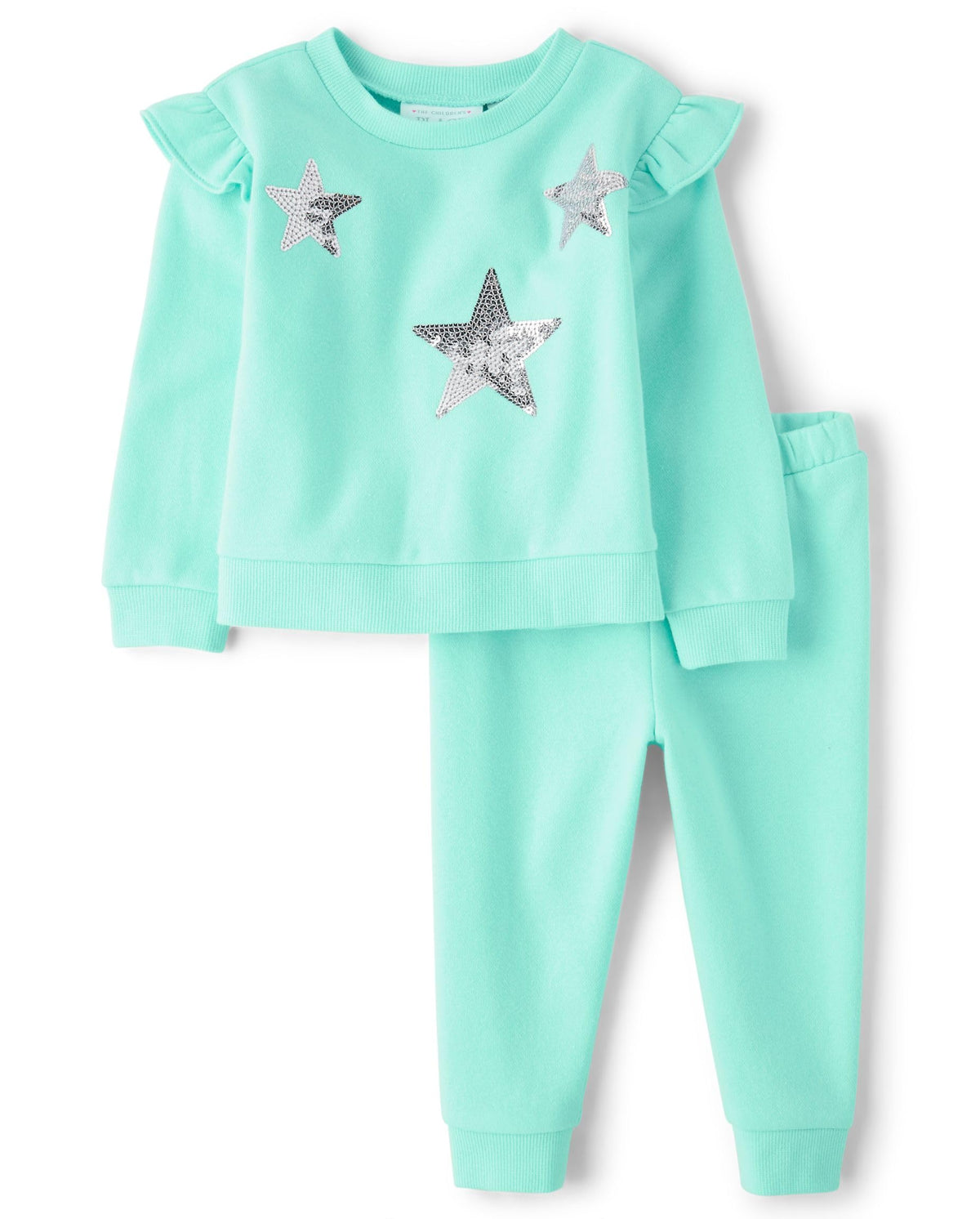 The Children's Place Baby Girls' And Toddler Long Sleeve Active Shirt and Pant, 2 Piece Outfit