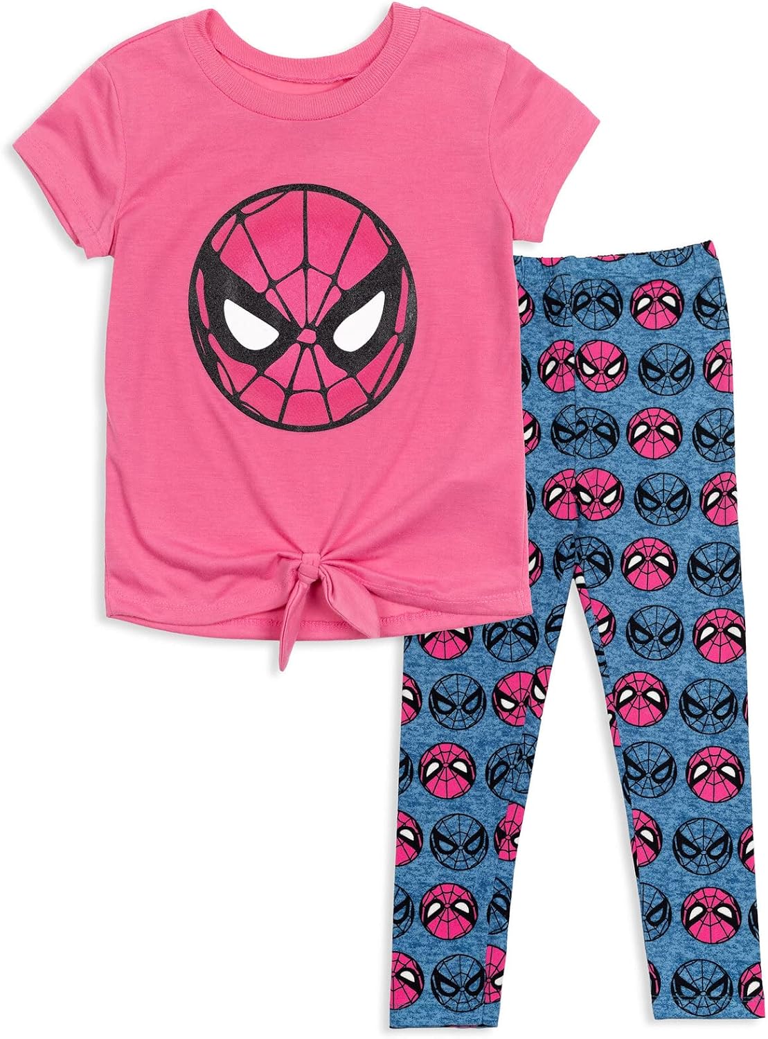 Marvel Girls' 2-Piece T-Shirt and Leggings Set Toddler to Big Kid