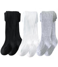 Girls Ribbed & Cable Knit Tights Cotton Seamless Dress School Leggings