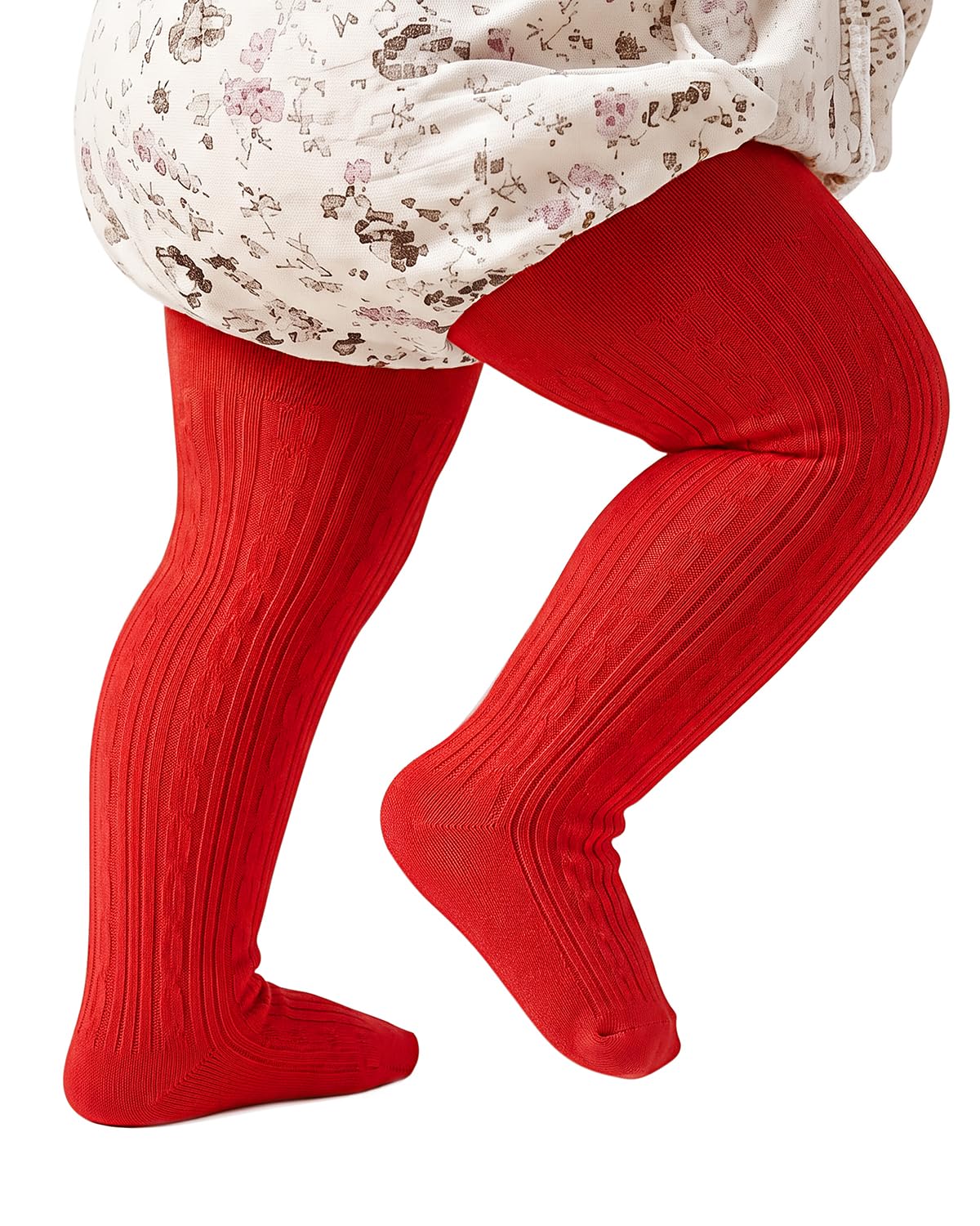 Century Star Baby Girls Cotton Cable Knit Tights for 0-4 Years Toddler