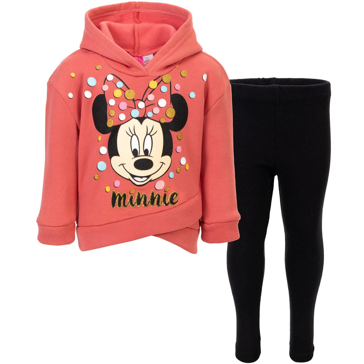 Disney Minnie Mouse Girls' 2-Piece Fleece Hoodie and Leggings Set