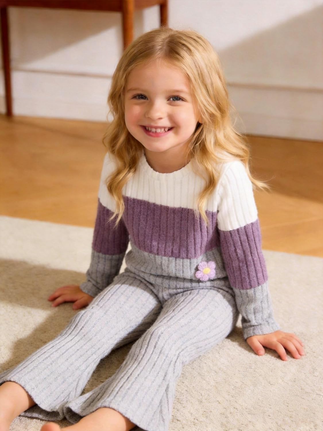 Toddler Girl Clothes Ribbed Fall Winter Outfits for Girls 2-8 Year
