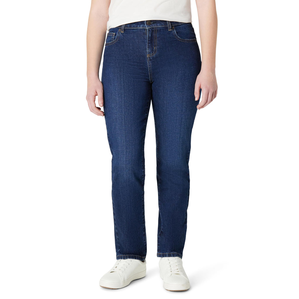 Amazon Essentials Girls' Medium Stretch Mid-Rise Straight-Fit Jean