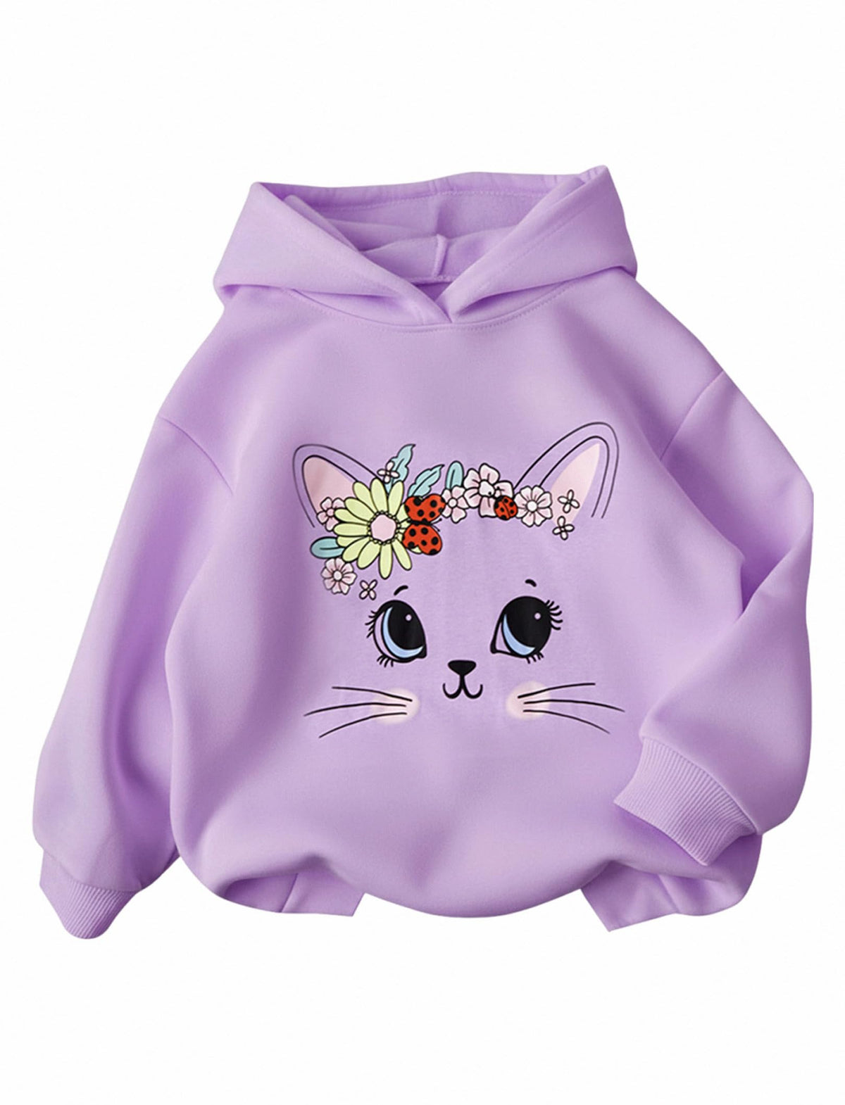 PATPAT Girls Graphic Hoodies Cute Print Pullover Hooded Sweatshirt 4-14Y
