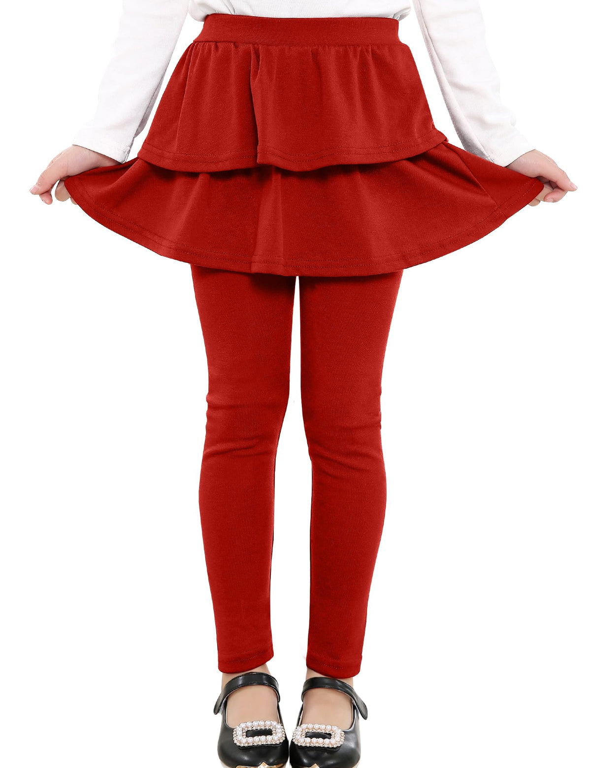 Auranso Girls Leggings School Unifrom Pants Kids Clothes with Tutu Skirts