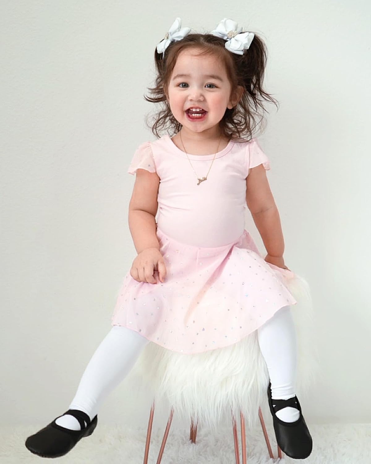 Stelle Girls' Footed Ballet Tights for Dance Class Toddler Kids 2T-15Y