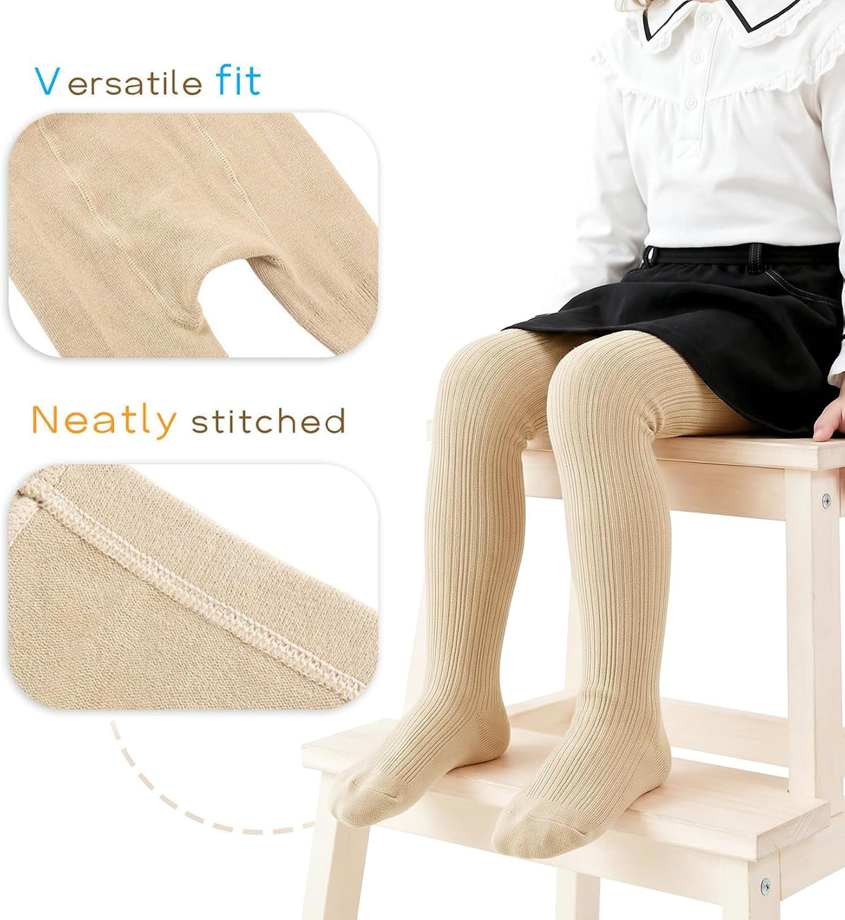 CHUNG Toddler Little Girls Cotton Tights Footed Thick Winter Cable Knit Legging Pantyhose Stocking