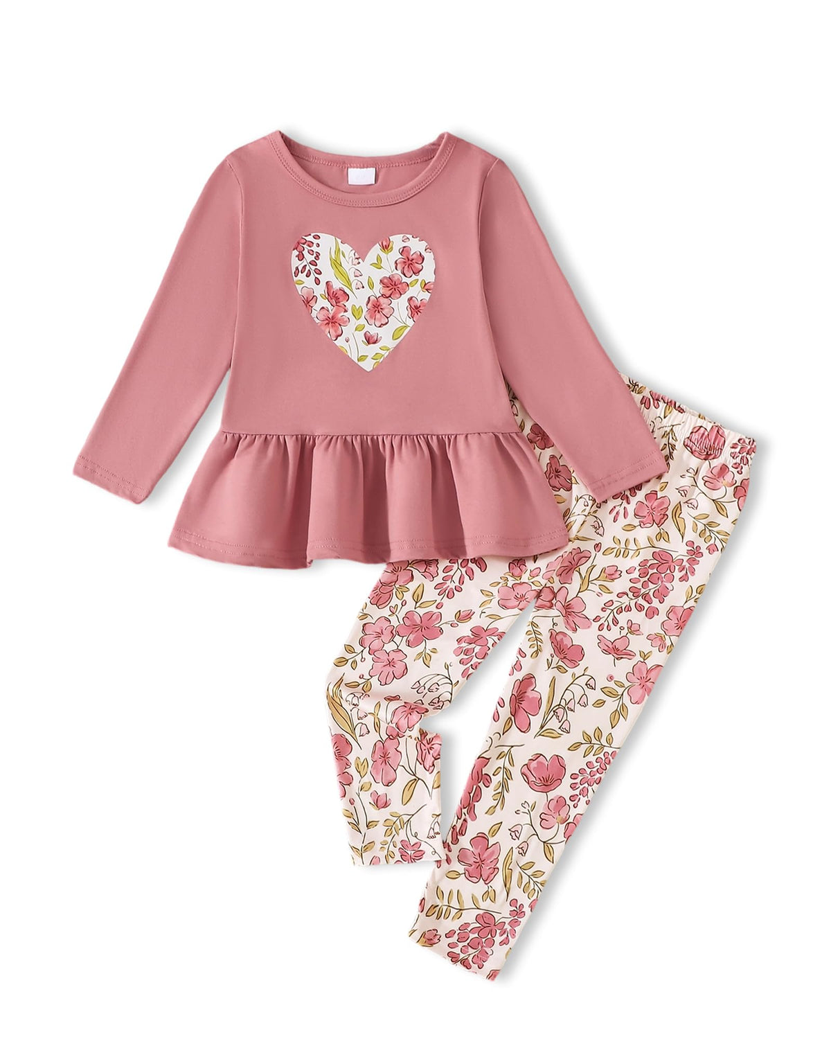 Toddler Girl Clothes Girls Fall Outfits Kids Clothing Winter Long Sleeves Ruffle Hems Top Pant Set 3-8T