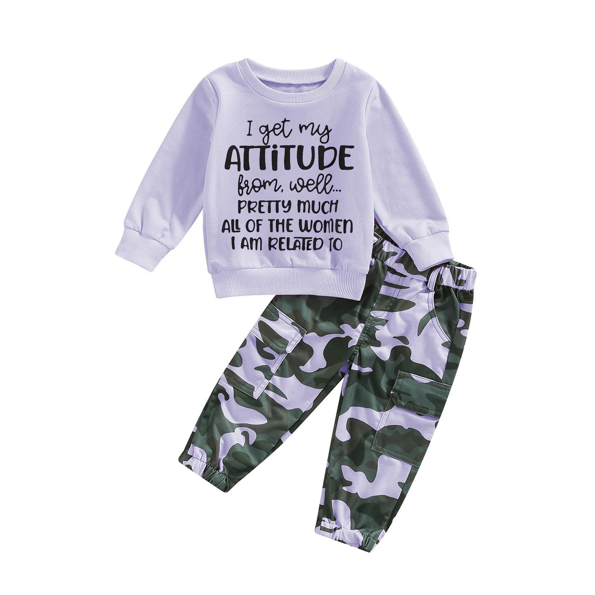 Toddler Girls Clothes 1T 2T 3T 4T 5T Fall Outfits Sweatshirt Camo Pants Set