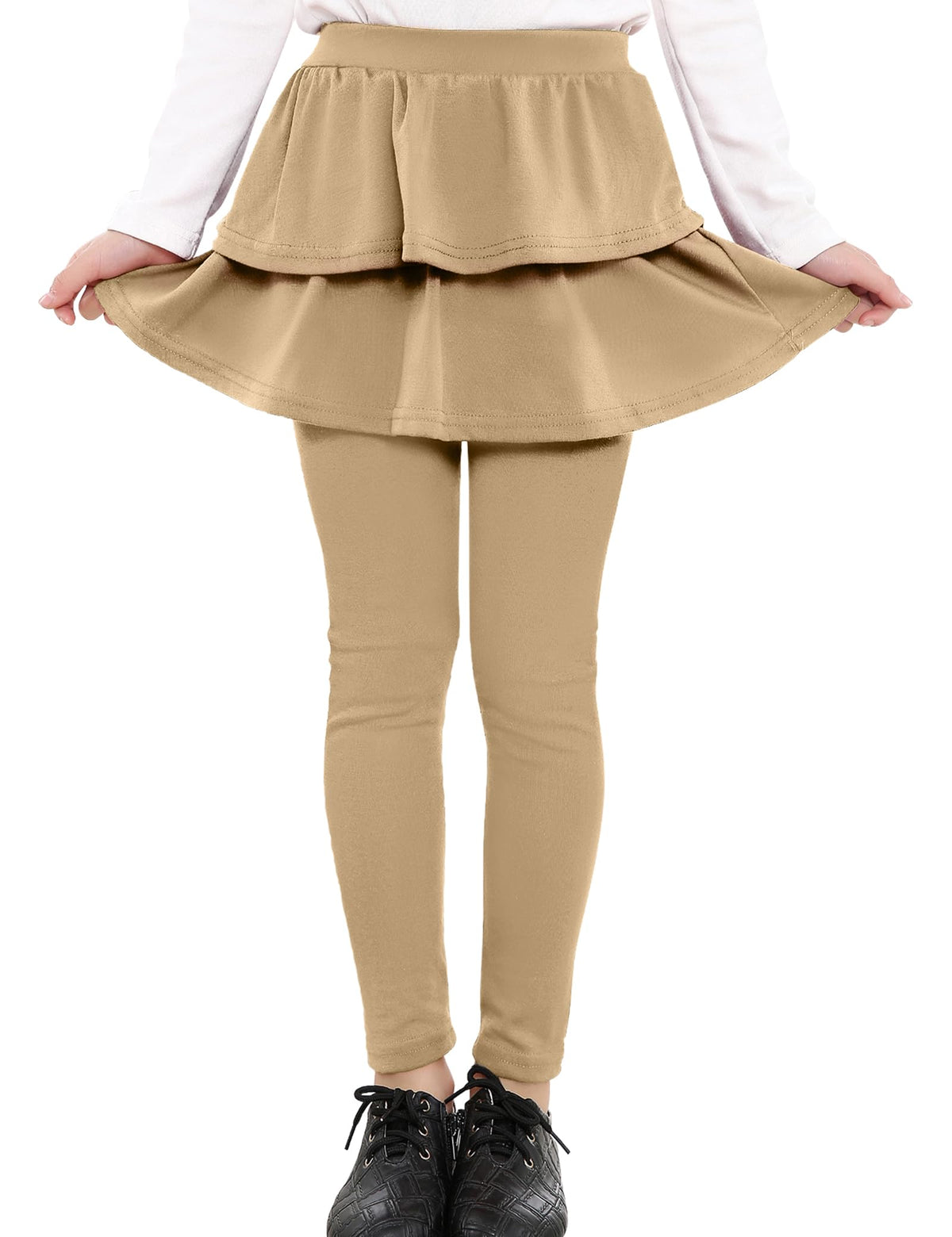 Auranso Girls Leggings School Unifrom Pants Kids Clothes with Tutu Skirts