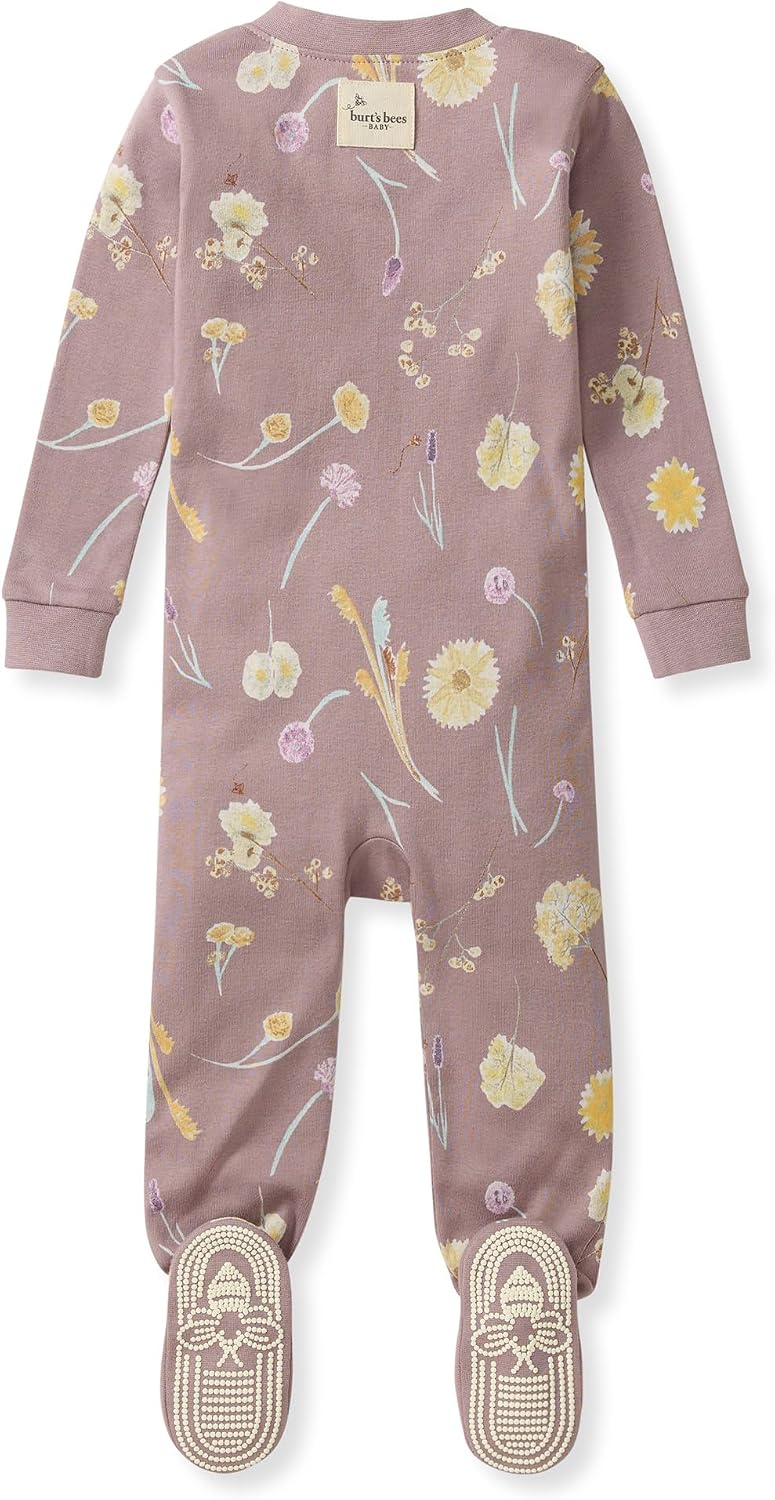 Burt's Bees Baby Boys Footless Pajamas, Sleep and Play Loose Fit, 100% Organic Cotton Soft One-piece PJs, Sizes NB to 6-9 Months