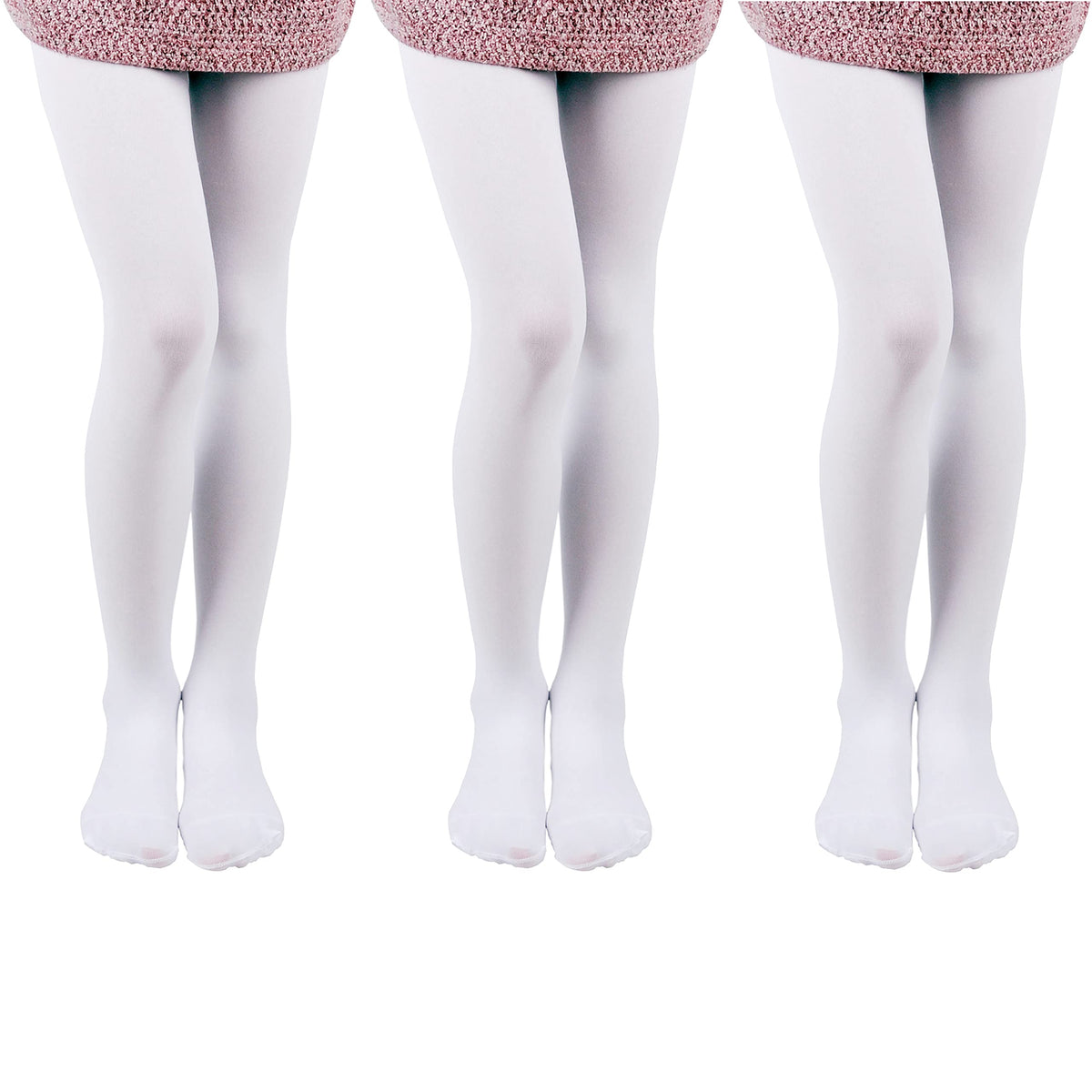 EVERSWE 3 Pairs Pack Girls Microfiber Tights Multiple Colors