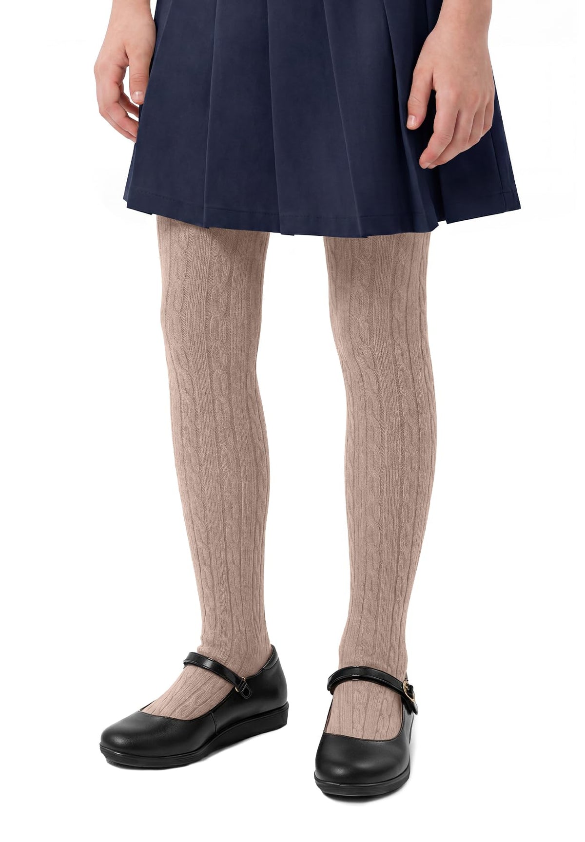 Zando Girls Cable Knit Tights 4-12 Years Kids Cotton Warm Stocking Leggings