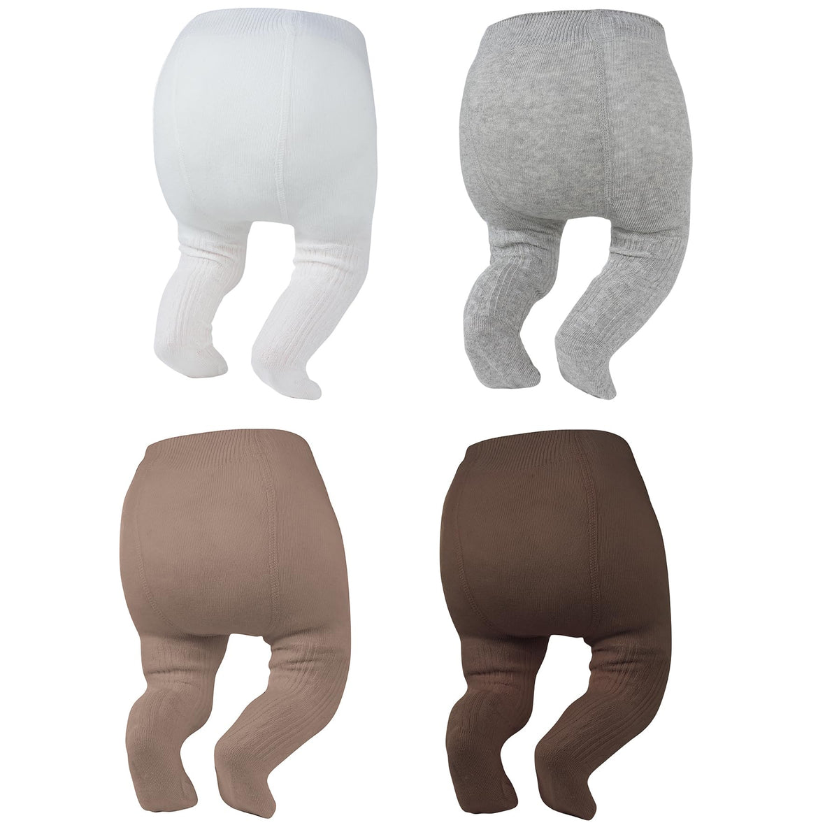 Zando 4 Pack Baby Girl Tights Cable Knit Cotton Winter Stockings 0-12M