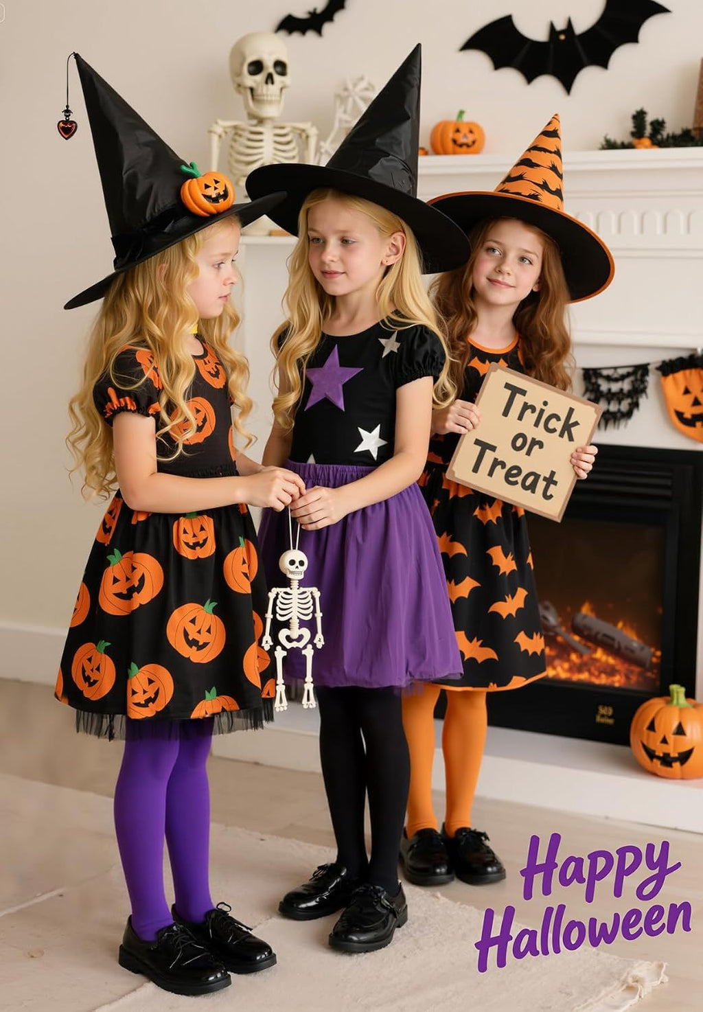 Zando Ballet Tights for Girls Ultra Soft Footed Girls Halloween Tights