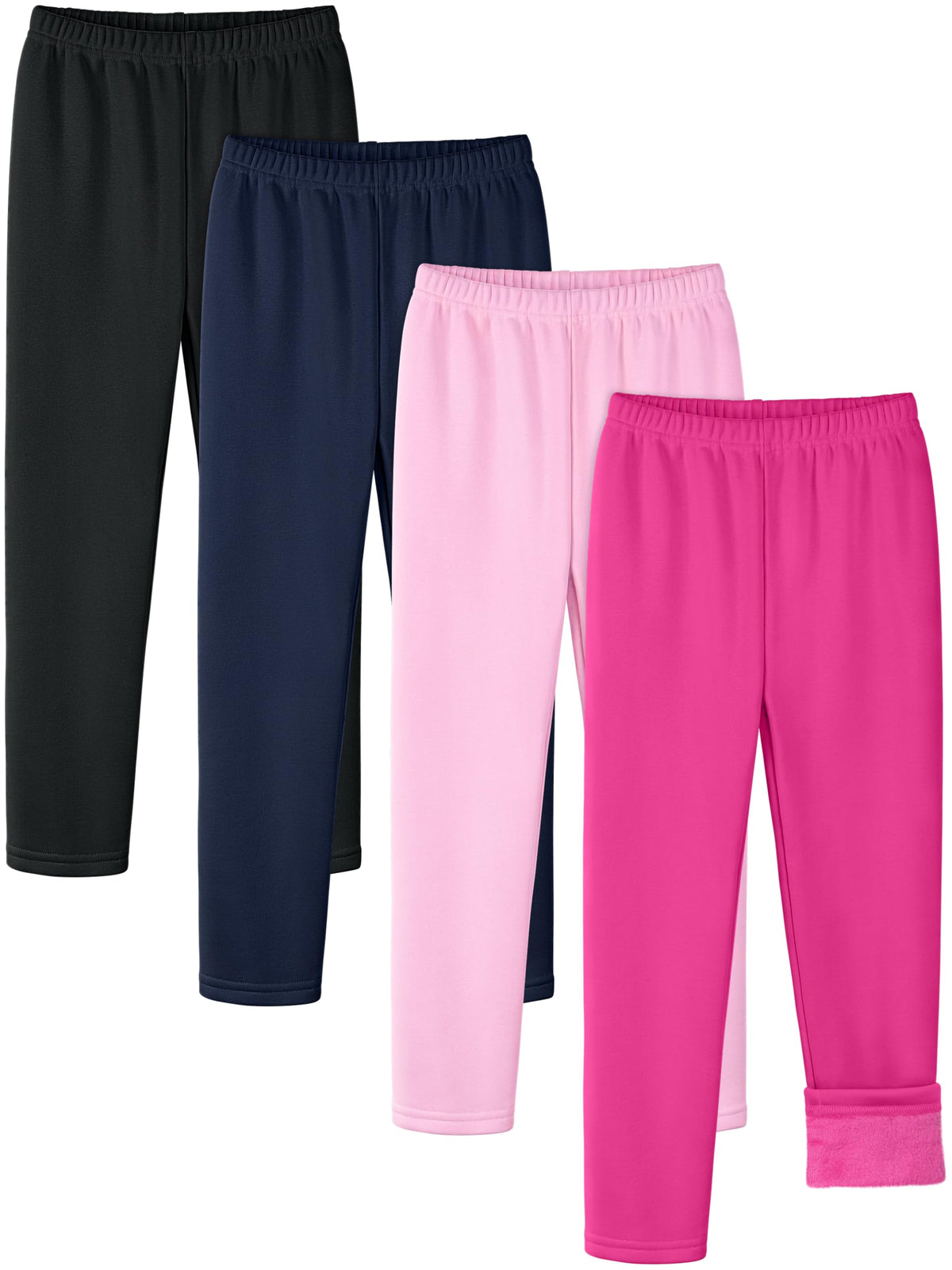 Girls Fleece Lined Leggings Cotton Kids Winter Warm Leggings Thick Thermal Tights Pants