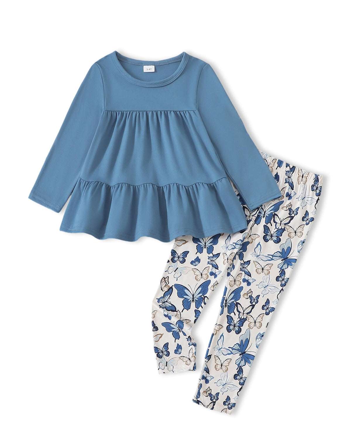 Toddler Girl Clothes Girls Fall Outfits Kids Clothing Winter Long Sleeves Ruffle Hems Top Pant Set 3-8T