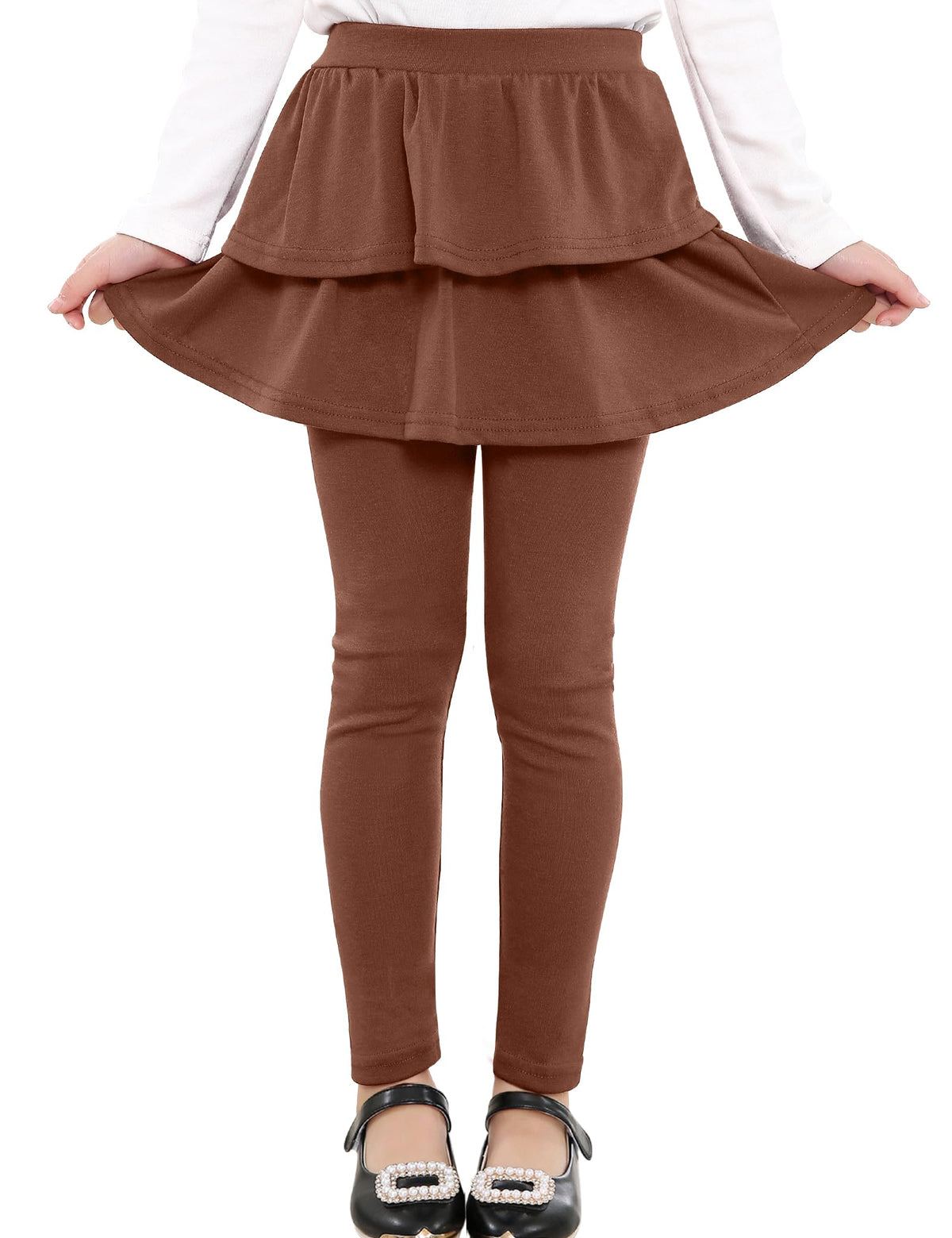 Auranso Girls Leggings School Unifrom Pants Kids Clothes with Tutu Skirts