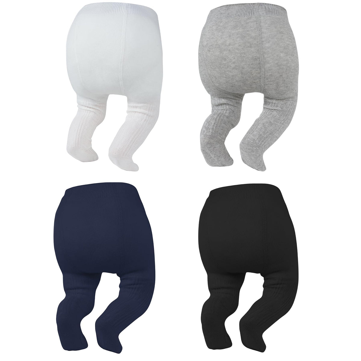 Zando 4 Pack Baby Girl Tights Cable Knit Cotton Winter Stockings 0-12M