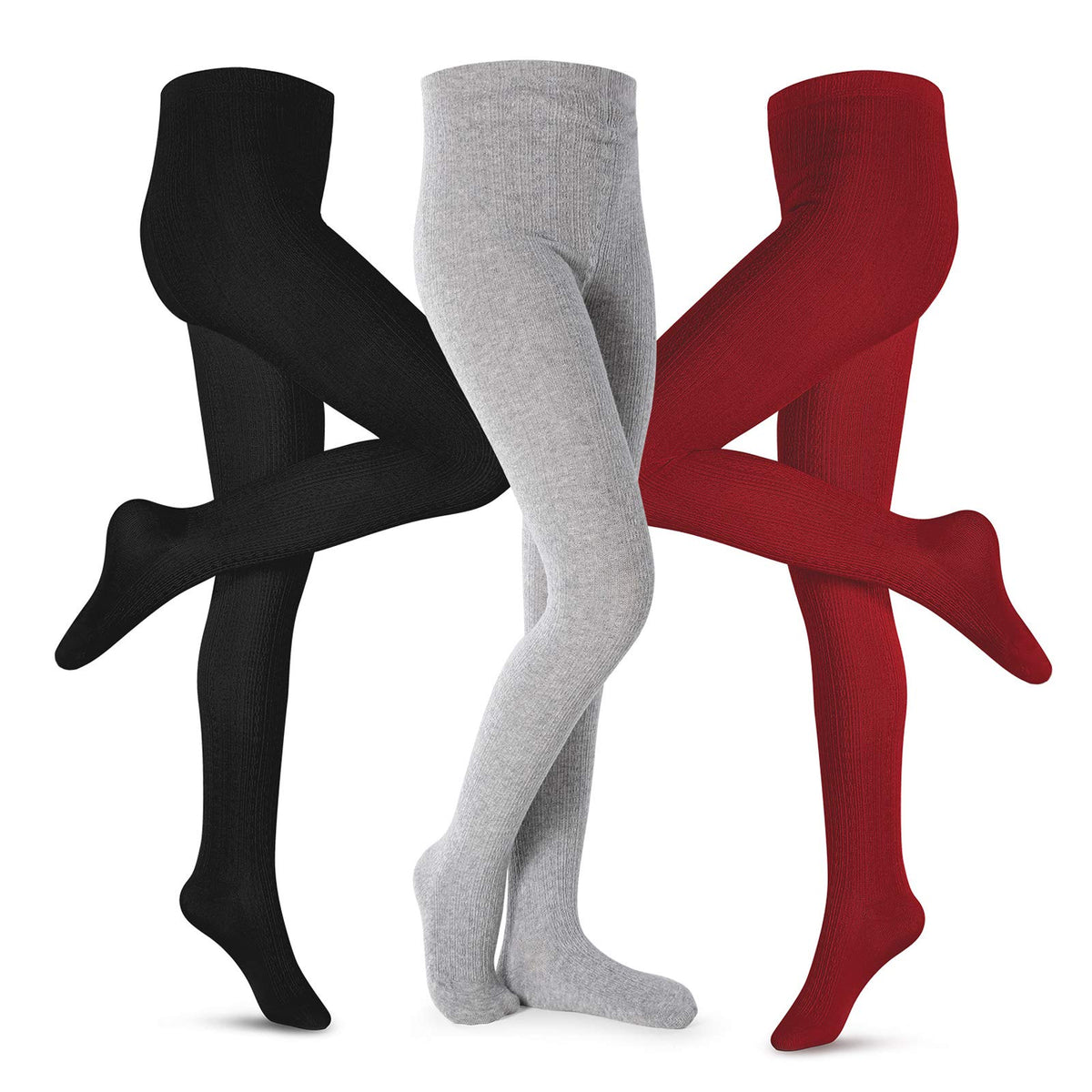 Petrass Girls Tights Toddler Cable Knit Cotton Footed Seamless Dance Ballet Baby Girls' Leggings 3/4 Pack