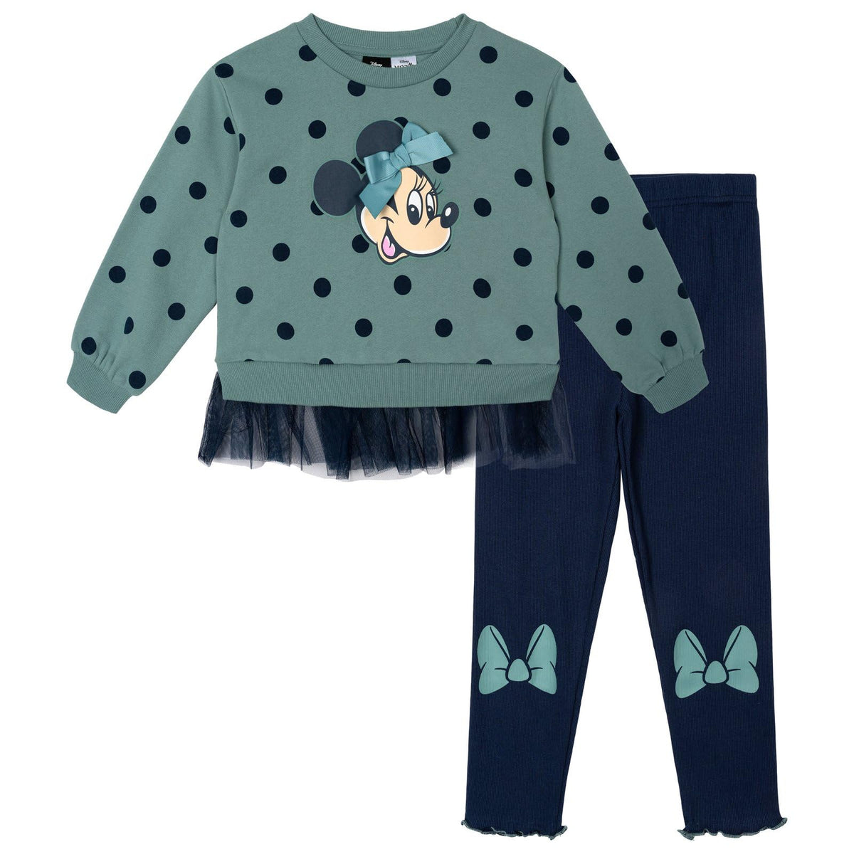 Disney Minnie Mouse Fleece Sweatshirt and Leggings Outfit Set Infant to Big Kid Sizes (12 Months - 14-16)