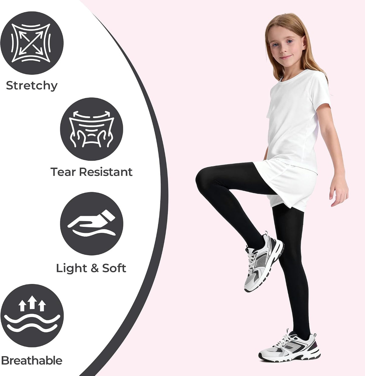 Girls Soft Semi-Opaque Tights 70D, 2 Pcs Children's Fall Stockings for Ages 4-10, Perfect for School Uniform Pair