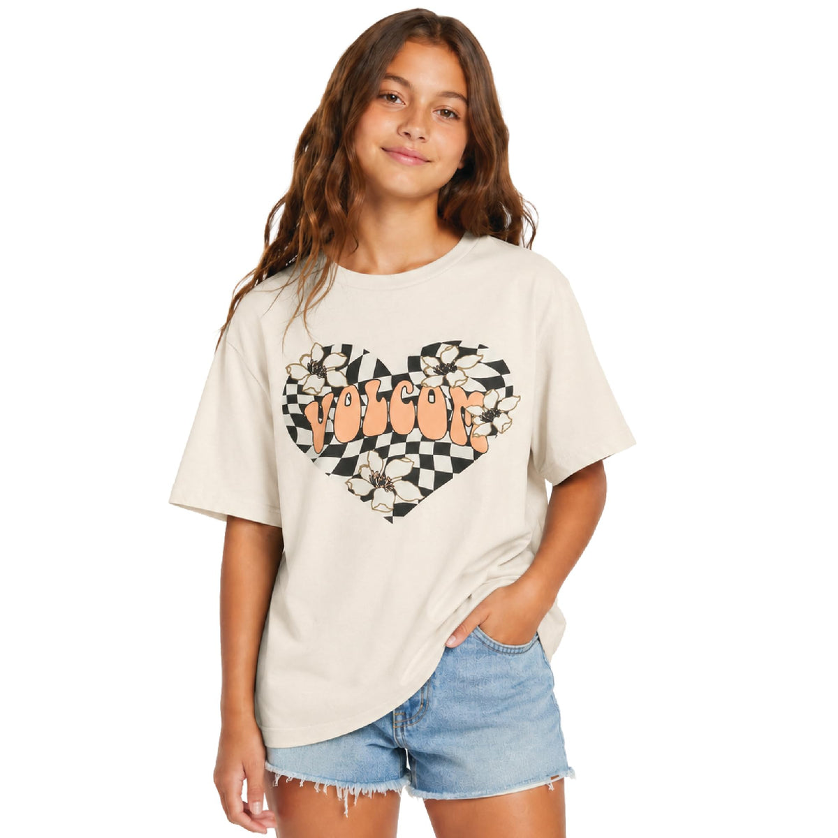 Volcom Girls Crewneck Graphic Tee, Short Sleeve Casual Top