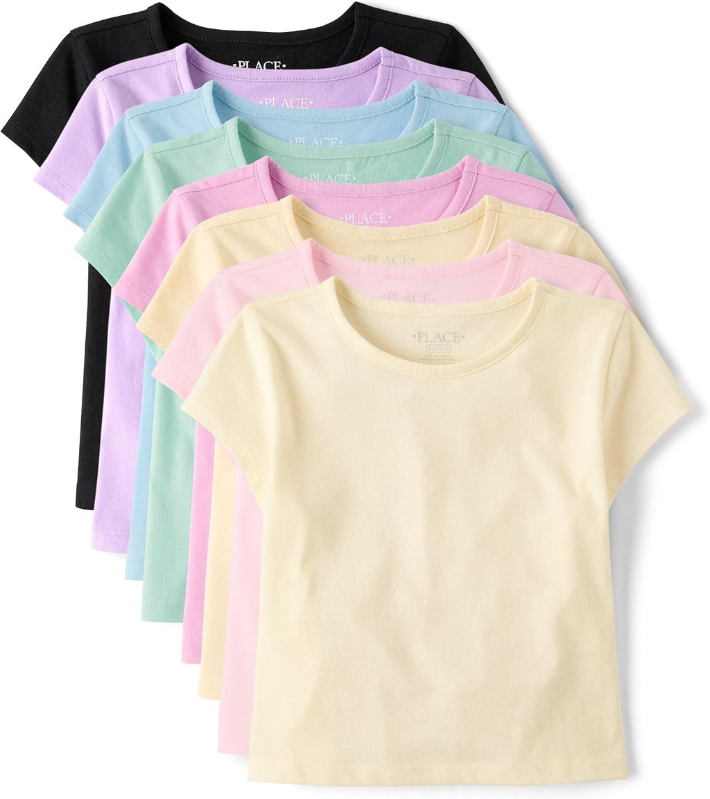 The Children's Place Girls' Short Sleeve Layering Knit Shirt
