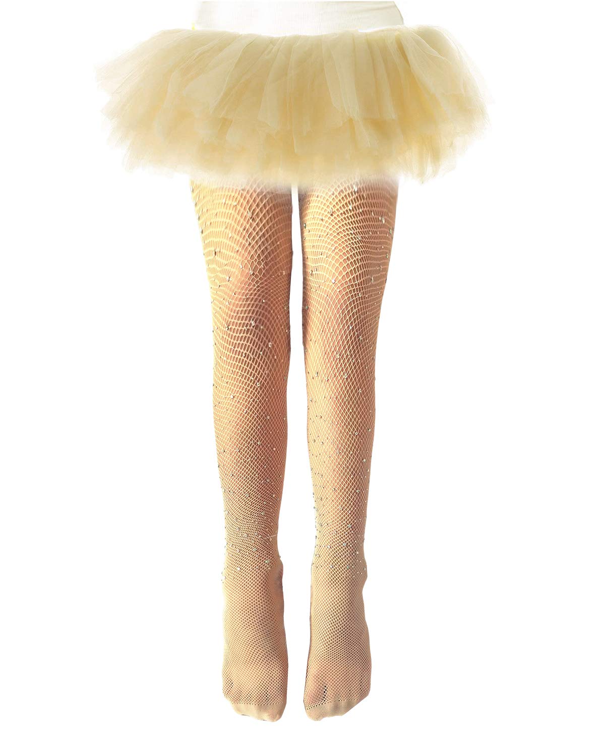 LUCKELF Girls Tights Children's Fishnet Tight 12 Colors Sparkle Rhinestone Hollow Out Pantyhose