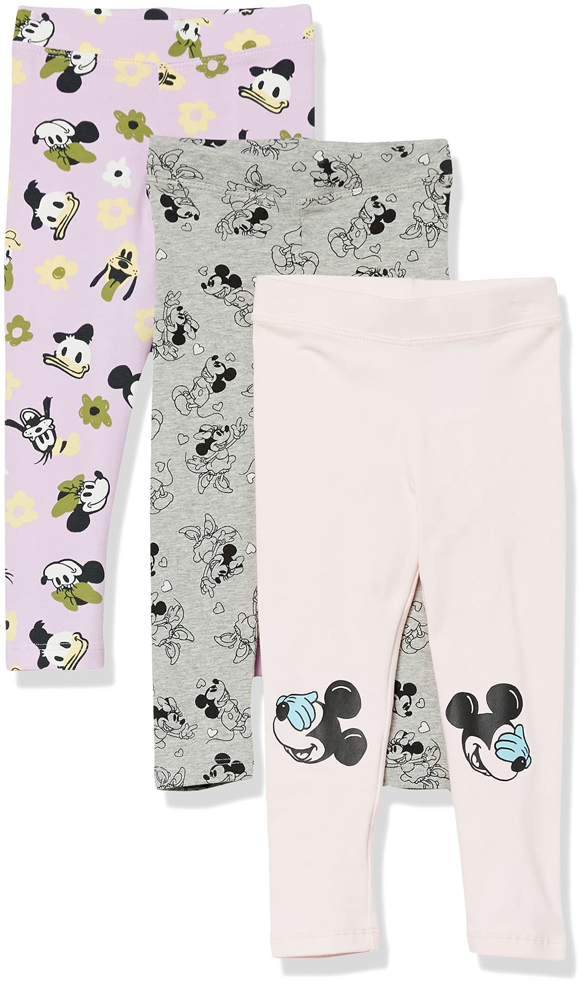 Amazon Essentials Disney | Marvel | Star Wars | Frozen | Princess Girls and Toddlers' Cotton Stretch Leggings, Multipacks