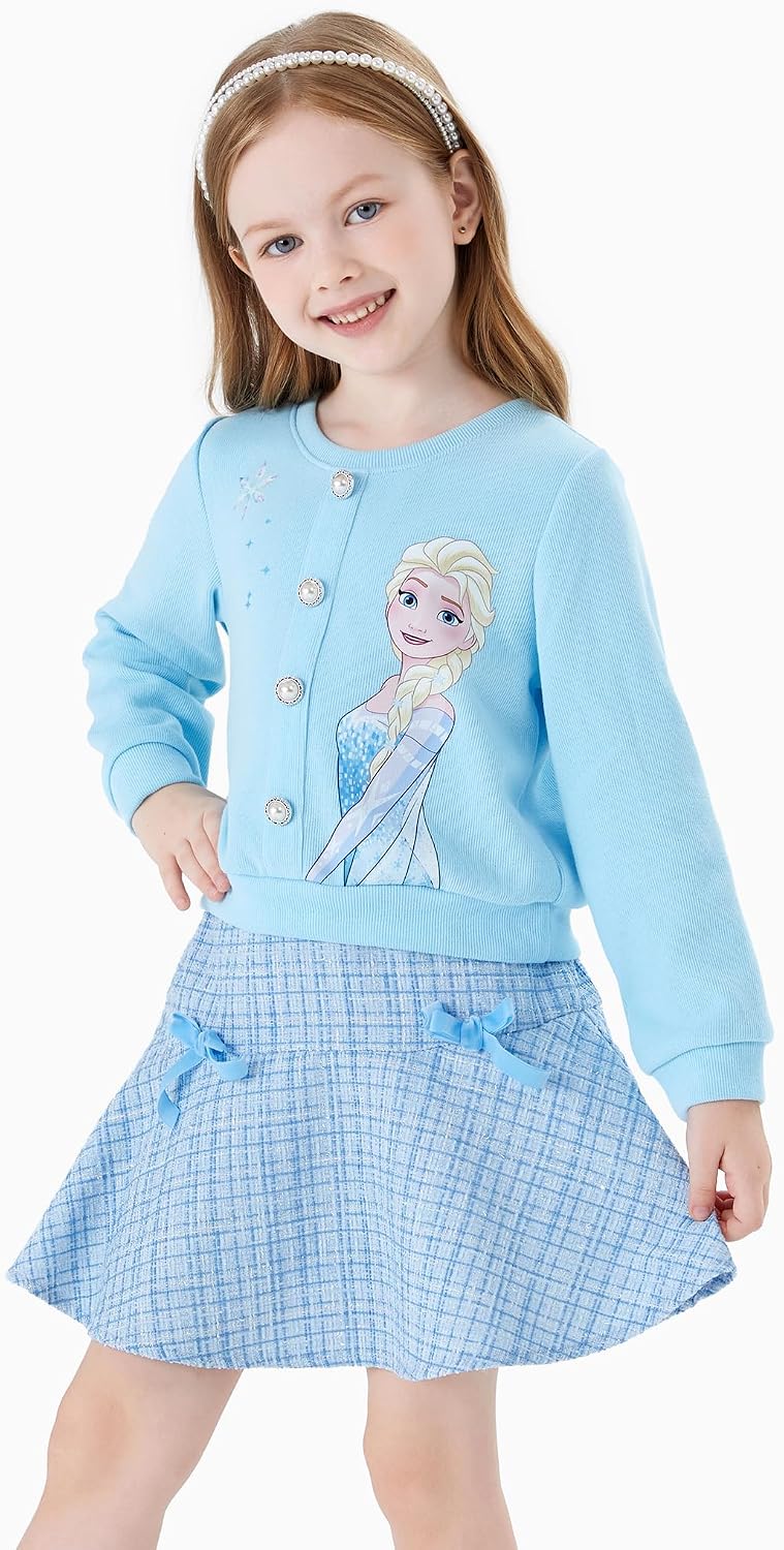 Disney Girl 2 Piece Birthday Party Outfit Knit Top & Tweed Skirt Set 2-13Y
