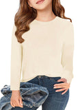 Haloumoning Girls Long Sleeve T Shirts Kids Fall Tops 5-14 Years