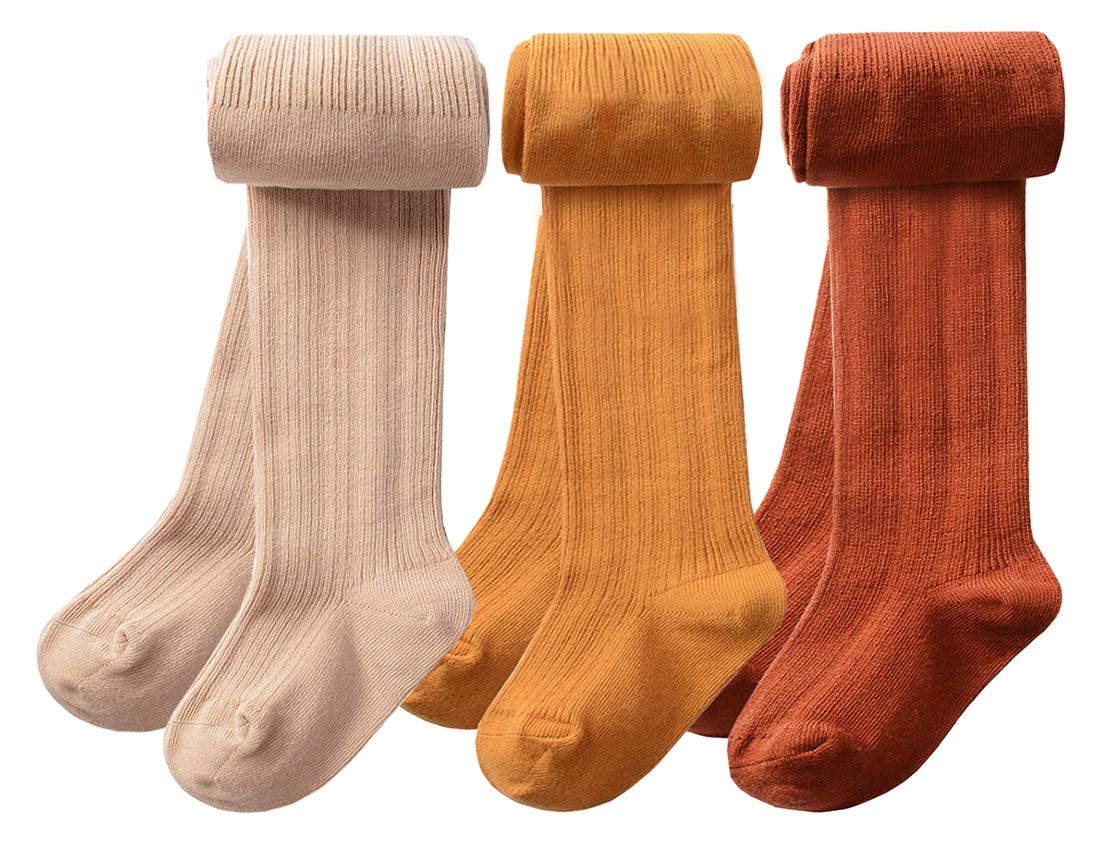 CHUNG Toddler Little Girls Cotton Tights Footed Thick Winter Cable Knit Legging Pantyhose Stocking
