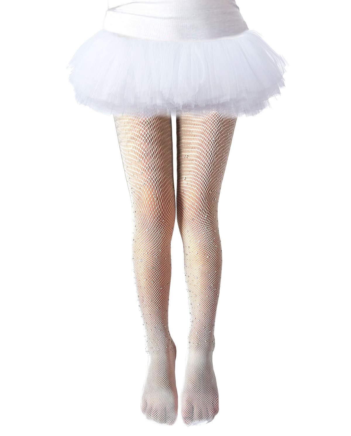 LUCKELF Girls Tights Children's Fishnet Tight 12 Colors Sparkle Rhinestone Hollow Out Pantyhose