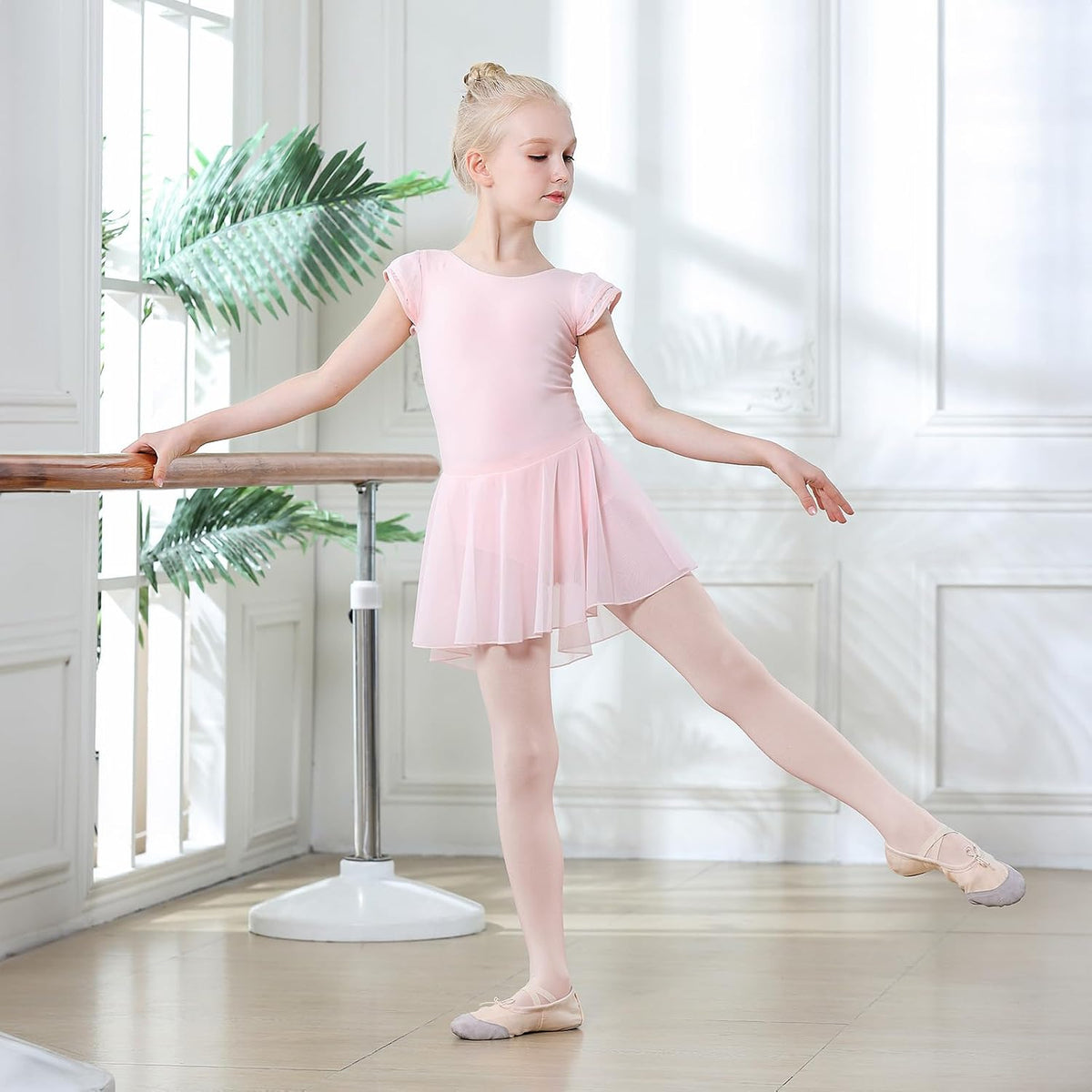 DIPUG Ballet Tights for Girls - Thick Soft Footed Dance Tights for Toddlers and Kids