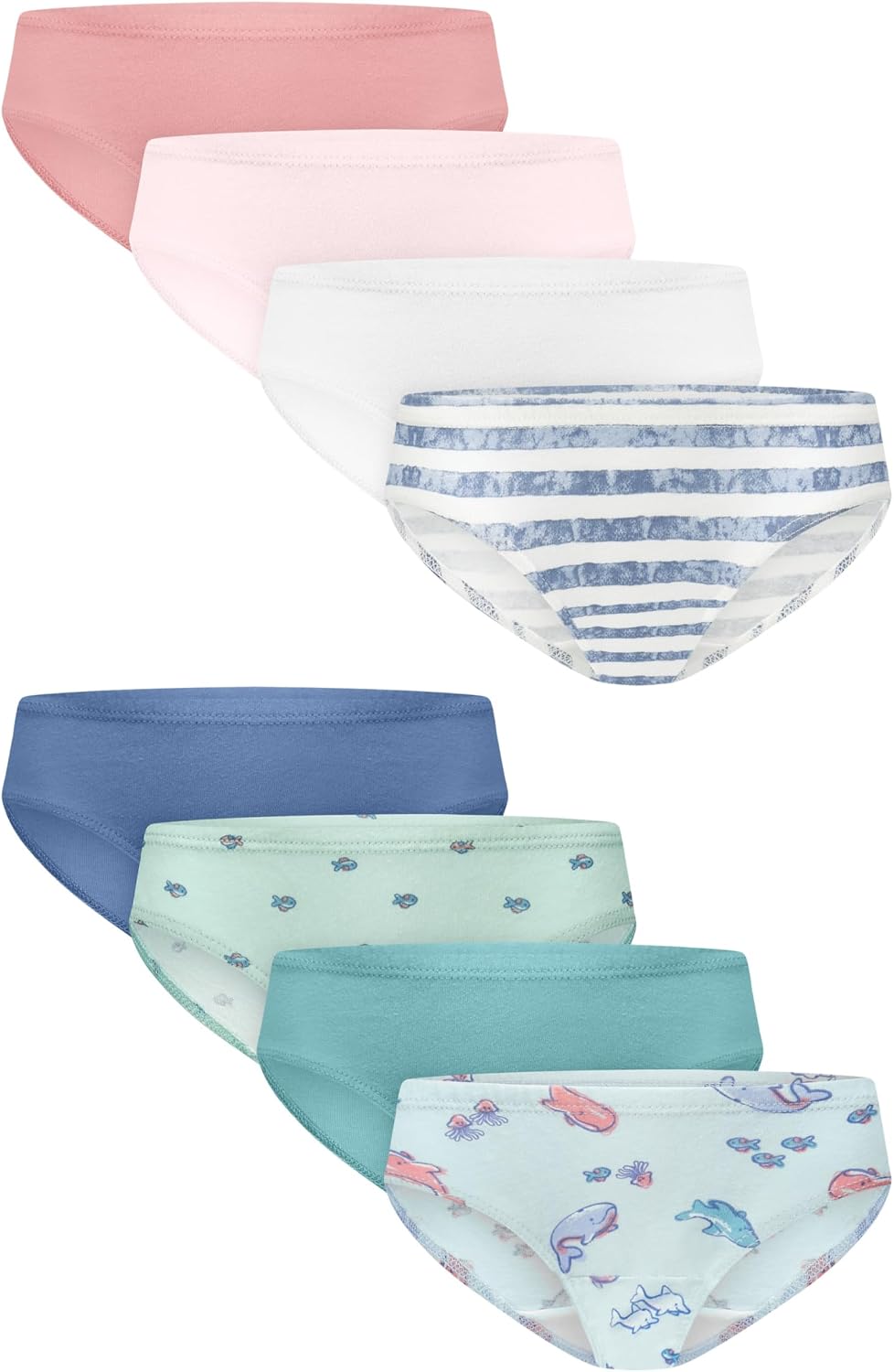 Hanes Girls' And Toddler Organic Underwear, Brief & Hipster, 8-pack, Pure Comfort Organic 100% Cotton Panties