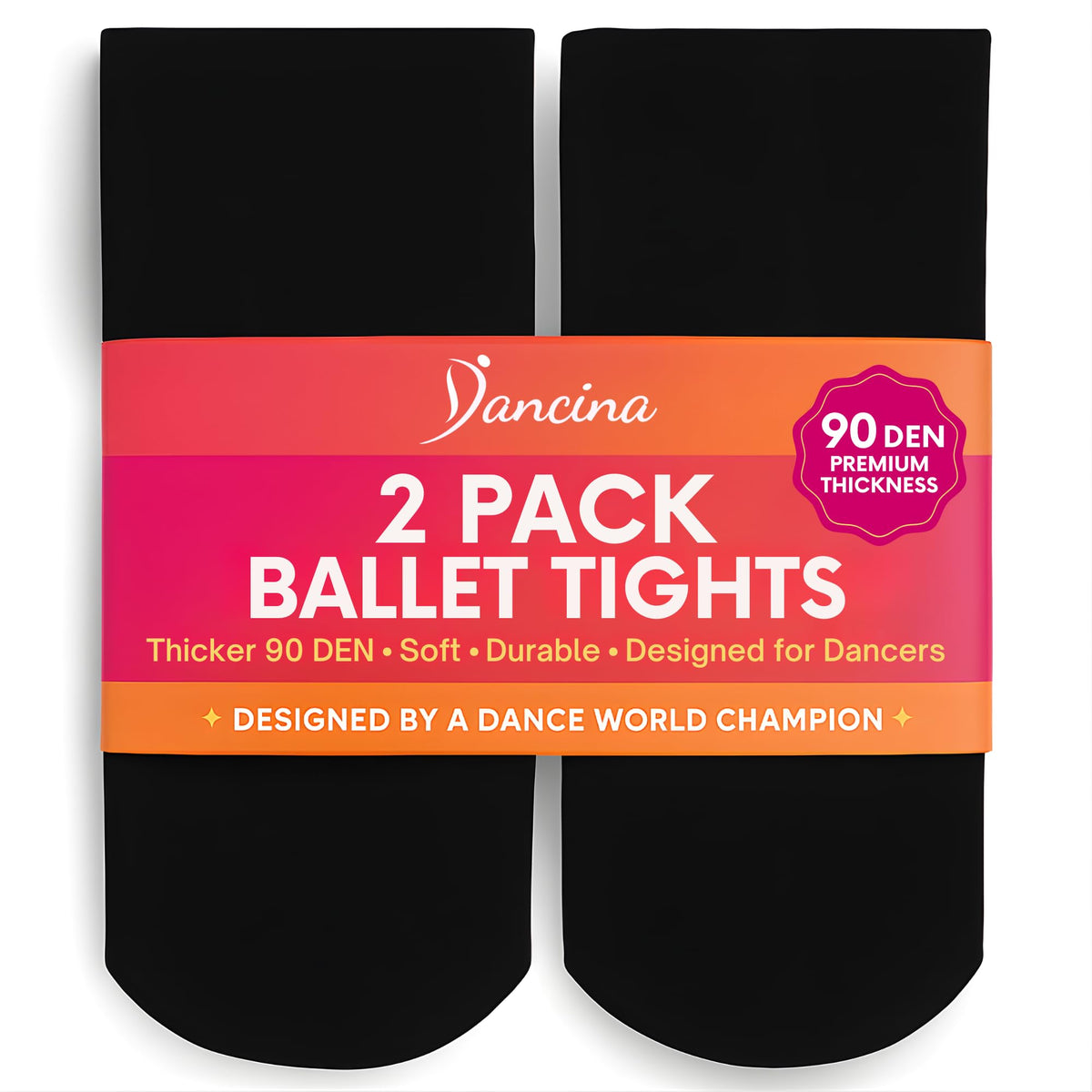 Dancina Girls Ballet Dance Tights Footed, Toddler to Teen Ages 2-14