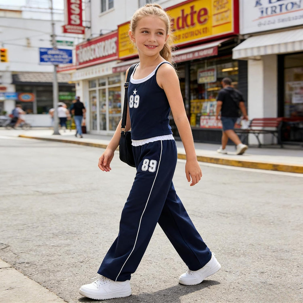Girls Clothes 2 Piece Camisole Tank Tops & Wide Leg Pants Summer Active Outfits for Teen Girls Size 7-14Y