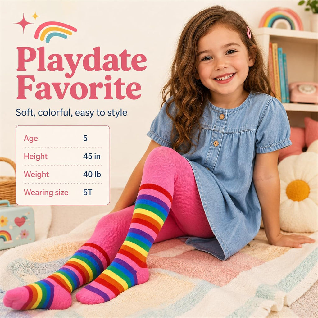 VIKITA Girls tights Cotton Leggings in Spring fall winter stripe socks for girls 3-8 years
