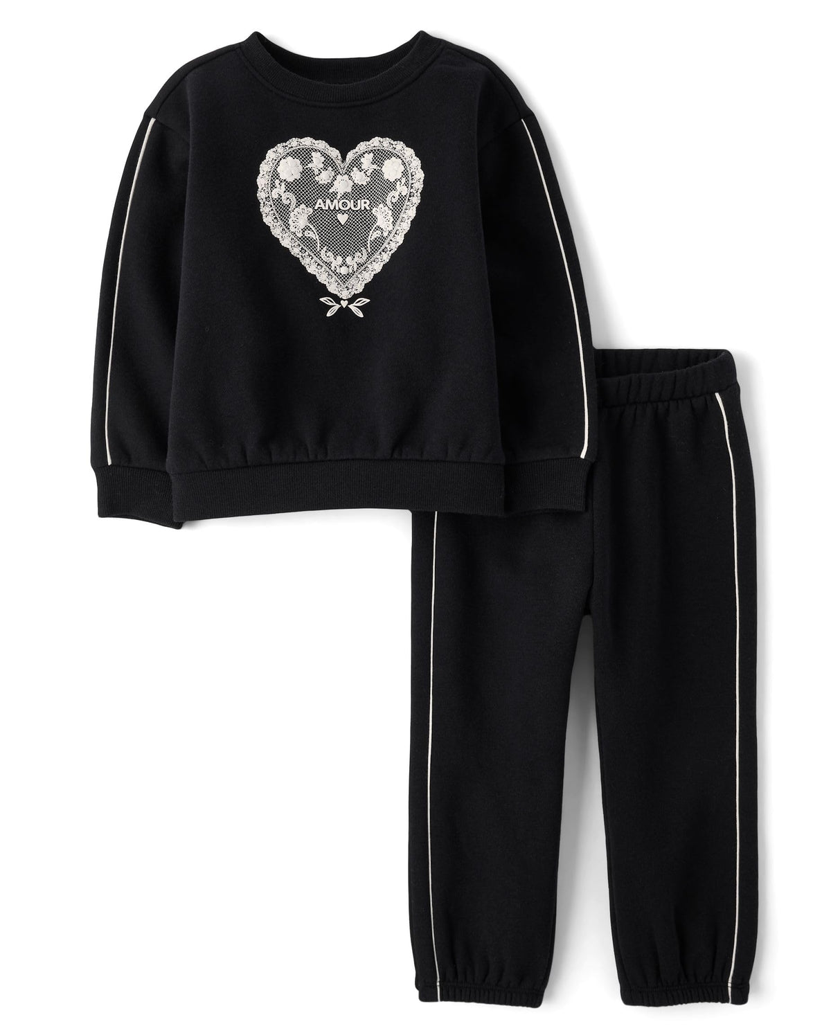 The Children's Place Baby Girls' And Toddler Long Sleeve Active Shirt and Pant, 2 Piece Outfit