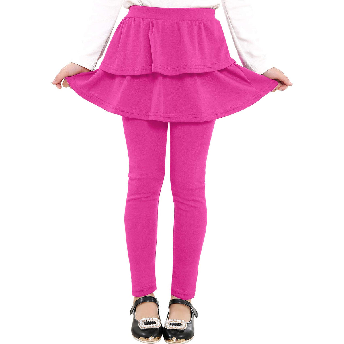 Auranso Girls Leggings School Unifrom Pants Kids Clothes with Tutu Skirts