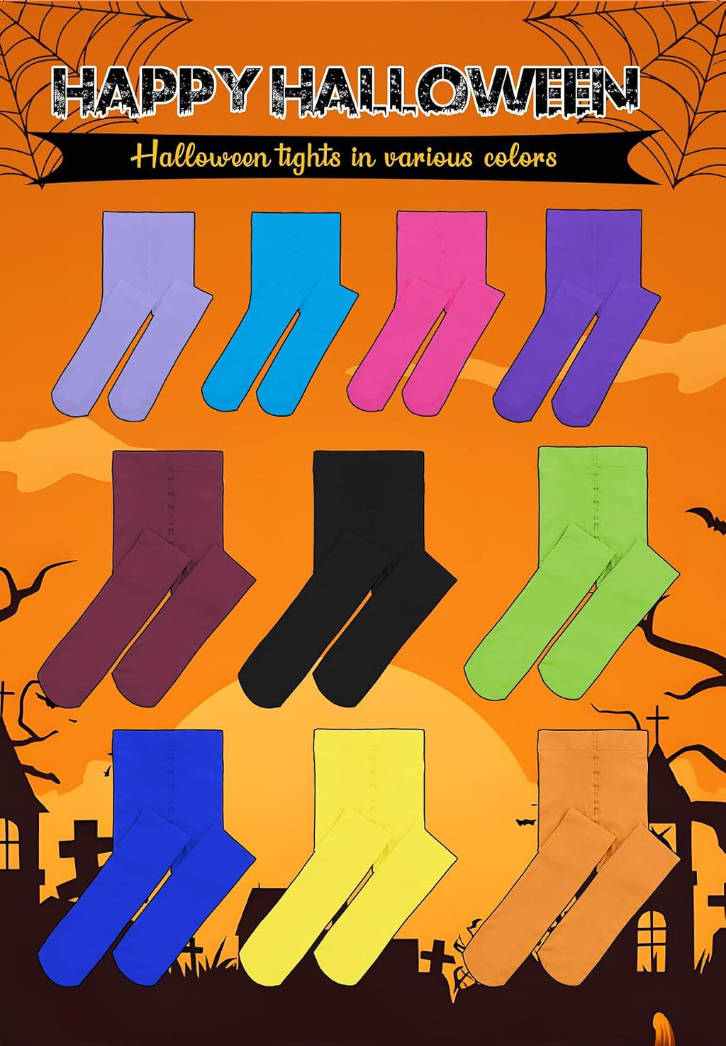 Zando Ballet Tights for Girls Ultra Soft Footed Girls Halloween Tights