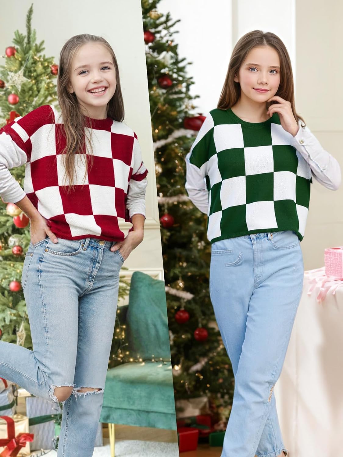 Girls Crop Sweater Tops School Picture Outfits Fashion Summer Fall Cute Cap Sleeve Colorblock Loose Teen Top