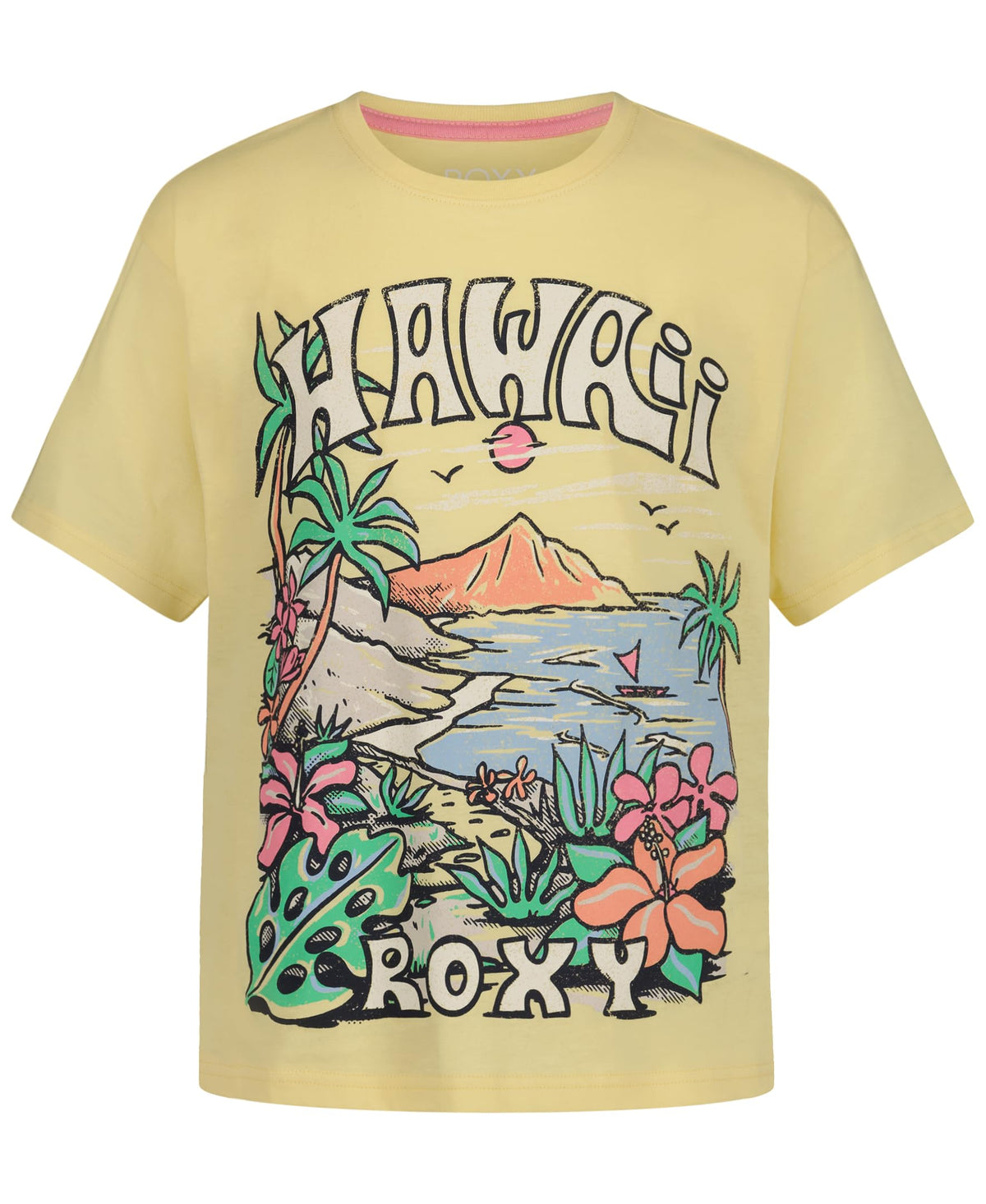 Roxy Girls' Short Sleeve Oversized Fit Logo Tee, Crew Neck Graphic T-Shirt, Soft & Comfortable