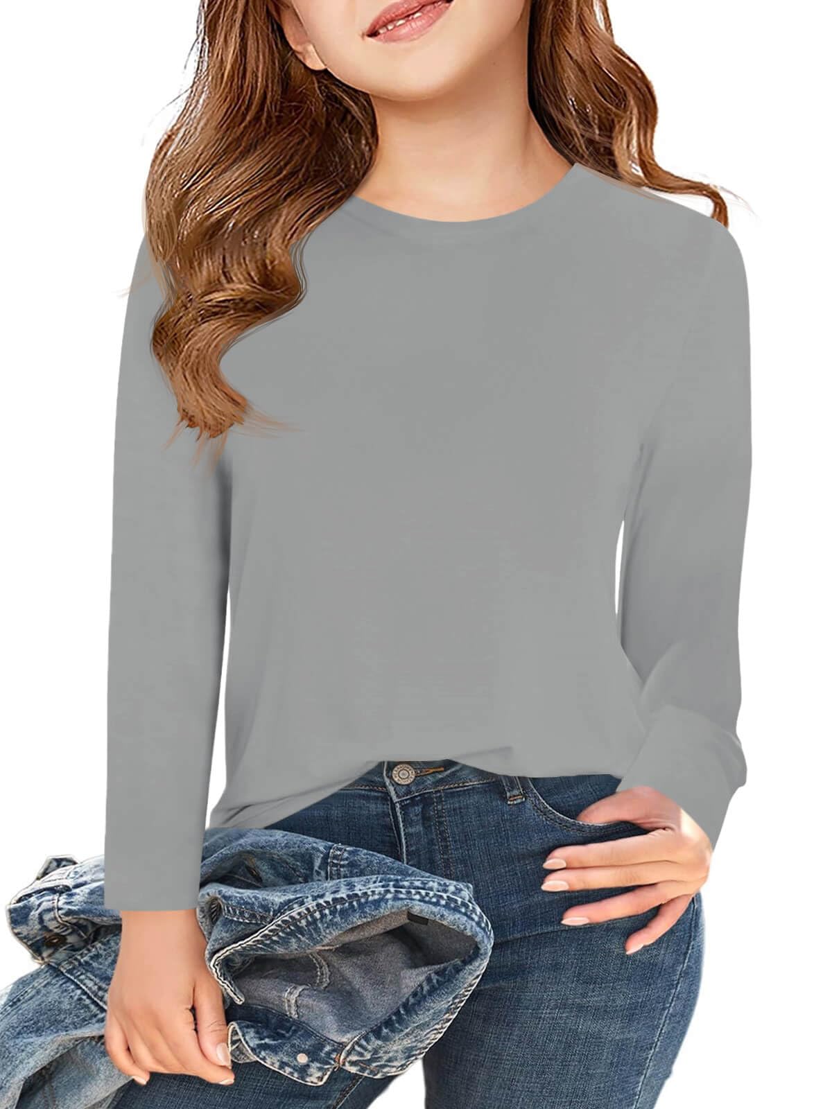 Haloumoning Girls Long Sleeve T Shirts Kids Fall Tops 5-14 Years
